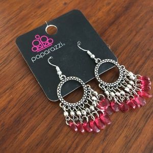 paparazzi Jewelry - Pink and Silver Circle Dangle Fishhook Earrings paparazzi Jewelry - Pink and Silver Circle Dangle Fishhook Earrings